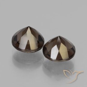 Gemas de cuarzo ahumado Marrón oscuro natural de 4.13 ct, Redondo, VVS-VS
