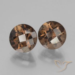 Gemas de cuarzo ahumado Marrón medio natural de 3.97 ct, Redondo, VVS-VS