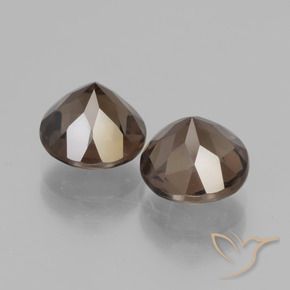 Gemas de cuarzo ahumado Marrón medio natural de 3.97 ct, Redondo, VVS-VS