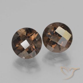 Gemas de cuarzo ahumado Marrón medio natural de 3.85 ct, Redondo, VVS-VS