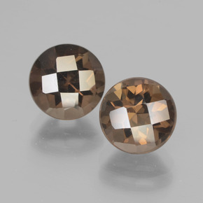 Gemas de Cuarzo Ahumado Marrón natural de 4.01 ct, Corte Redondo, VVS-VS