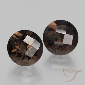 Gemas de cuarzo ahumado Azul oscuro natural de 3.89 ct, Redondo, VS
