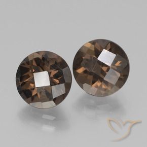 Gemas de cuarzo ahumado Marrón medio natural de 3.74 ct, Redondo, VS