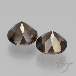 Gemas de cuarzo ahumado Marrón medio natural de 3.74 ct, Redondo, VS
