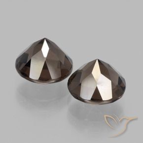 Gemas de cuarzo ahumado Marrón nogal natural de 3.83 ct, Redondo, VVS-VS
