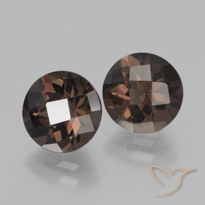 Gemas de cuarzo ahumado marrón natural de 3,71 ct, corte redondo, VVS-VS
