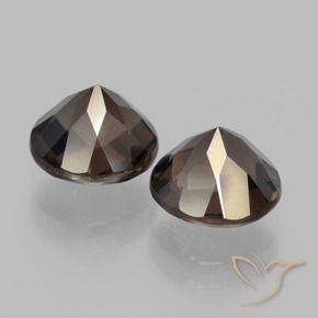Gemas de cuarzo ahumado marrón natural de 3,71 ct, corte redondo, VVS-VS
