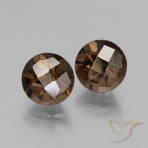 Gemas de cuarzo ahumado Marrón nogal natural de 4.05 ct, Redondo, VS
