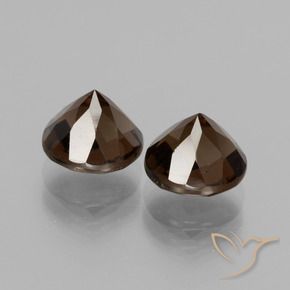 Gemas de cuarzo ahumado Marrón nogal natural de 4.05 ct, Redondo, VS