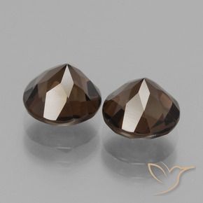 Gemas de cuarzo ahumado marrón nogal natural de 3,66 ct, corte redondo, VVS-VS