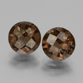 Gemas de cuarzo ahumado marrón natural de 3,72 ct, corte redondo, VVS-VS