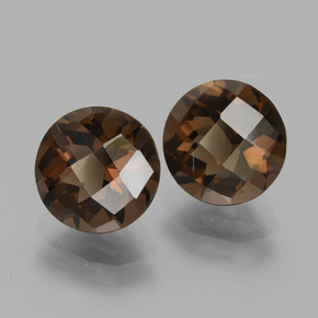 Gemas de cuarzo ahumado marrón natural de 3,72 ct, corte redondo, VVS-VS