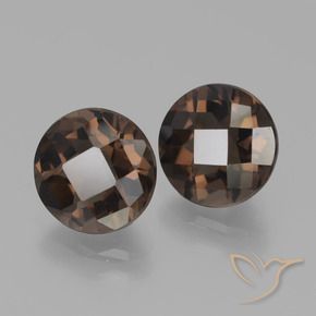 Gemas de cuarzo ahumado marrón natural de 3,70 ct, corte redondo, VVS