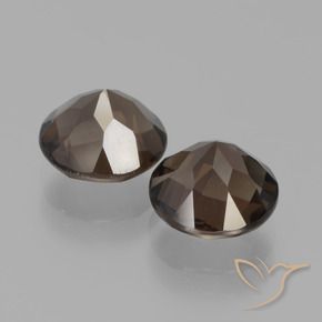 Gemas de cuarzo ahumado marrón natural de 3,70 ct, corte redondo, VVS