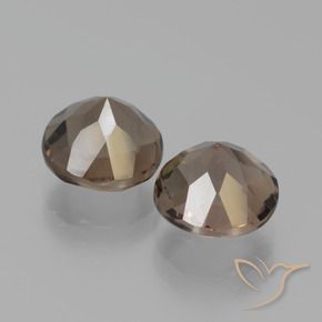 Gemas de cuarzo ahumado Marrón medio natural de 3.90 ct, Redondo, VVS-VS