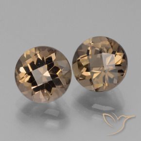Gemas de cuarzo ahumado Marrón cálido natural de 3.92 ct, Redondo, VVS-VS