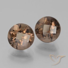 Gemas de cuarzo ahumado Marrón medio natural de 3.88 ct, Redondo, VVS-VS