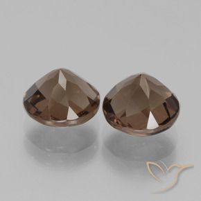 Gemas de cuarzo ahumado Marrón medio natural de 3.88 ct, Redondo, VVS-VS