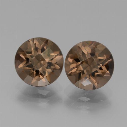 Gemas de Cuarzo Ahumado Marrón natural de 3.59 ct, Corte Redondo, VVS-VS