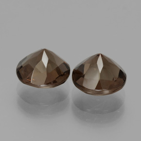 Gemas de Cuarzo Ahumado Marrón natural de 3.59 ct, Corte Redondo, VVS-VS