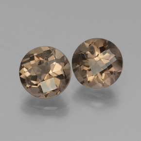 Gemas de cuarzo ahumado marrón natural de 3,52 ct, corte redondo, VS