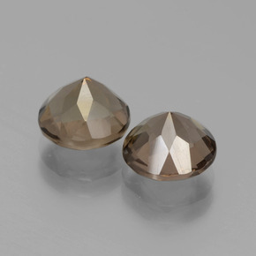 Gemas de cuarzo ahumado marrón natural de 3,52 ct, corte redondo, VS