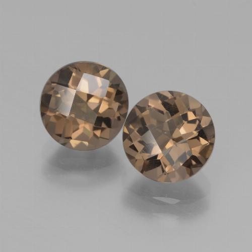Gemas de cuarzo ahumado marrón cálido natural de 3,53 ct, corte redondo, VS