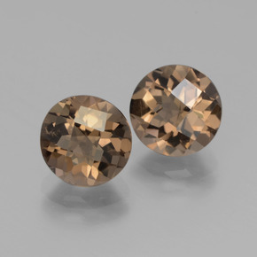 Gemas de cuarzo ahumado marrón cálido natural de 3,53 ct, corte redondo, VS
