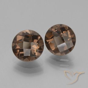 Gemas de cuarzo ahumado Marrón medio natural de 3.66 ct, Redondo, VVS-VS