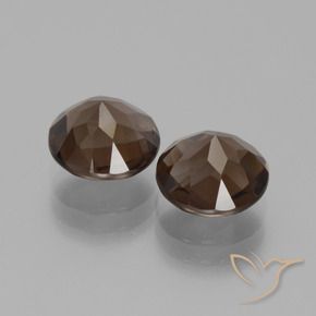 Gemas de cuarzo ahumado Marrón medio natural de 3.66 ct, Redondo, VVS-VS