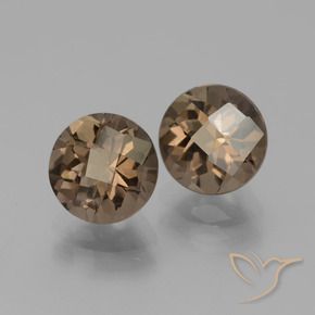 Gemas de cuarzo ahumado Marrón chocolate natural de 3.60 ct, Redondo, VVS-VS