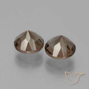 Gemas de cuarzo ahumado Marrón chocolate natural de 3.60 ct, Redondo, VVS-VS