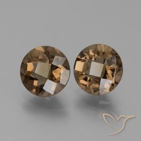 Gemas de cuarzo ahumado Marrón chocolate natural de 3.55 ct, Redondo, VS