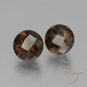 Gemas de cuarzo ahumado Marrón oscuro natural de 3.58 ct, Redondo, VVS-VS