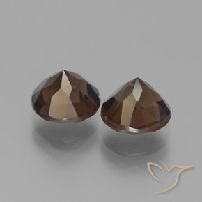 Gemas de cuarzo ahumado Marrón oscuro natural de 3.58 ct, Redondo, VVS-VS