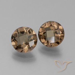 Gemas de cuarzo ahumado Marrón chocolate natural de 3.27 ct, Redondo, VVS-VS