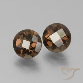 Gemas de cuarzo ahumado Marrón oscuro natural de 3.58 ct, Redondo, VS