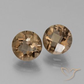 Gemas de cuarzo ahumado Marrón chocolate natural de 3.60 ct, Redondo, VS