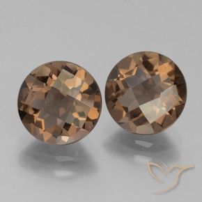 Gemas de cuarzo ahumado Marrón medio natural de 3.61 ct, Redondo, VS