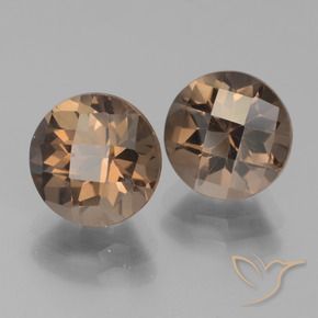 Gemas de cuarzo ahumado Marrón jengibre natural de 3.80 ct, Redondo, VS