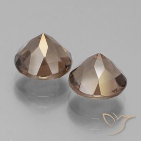 Gemas de cuarzo ahumado Marrón jengibre natural de 3.80 ct, Redondo, VS