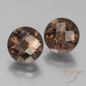 Gemas de cuarzo ahumado Marrón medio natural de 3.84 ct, Redondo, VS