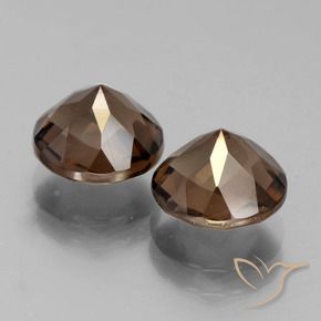 Gemas de cuarzo ahumado Marrón medio natural de 3.84 ct, Redondo, VS