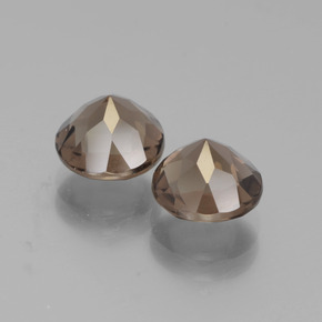Gemas de Cuarzo Ahumado Marrón jengibre natural de 3.79 ct, Corte Redondo, VS