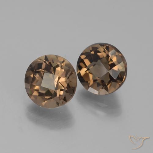Gemas de cuarzo ahumado Marrón chocolate natural de 3.85 ct, Redondo, VVS-VS