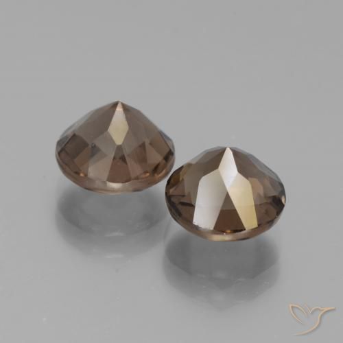 Gemas de cuarzo ahumado Marrón chocolate natural de 3.85 ct, Redondo, VVS-VS