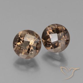 Gemas de cuarzo ahumado Marrón cálido natural de 3.65 ct, Redondo, VS