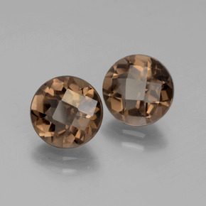 Gemas de cuarzo ahumado marrón natural de 3,59 ct, corte redondo, VS