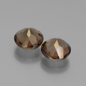 Gemas de cuarzo ahumado marrón natural de 3,59 ct, corte redondo, VS
