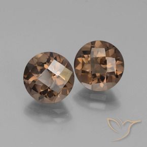 Gemas de cuarzo ahumado Marrón natural de 3.61 ct, Redondo, VS